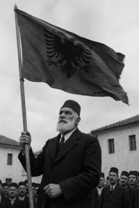 Ismail Qemali me flamurin në Vlorë